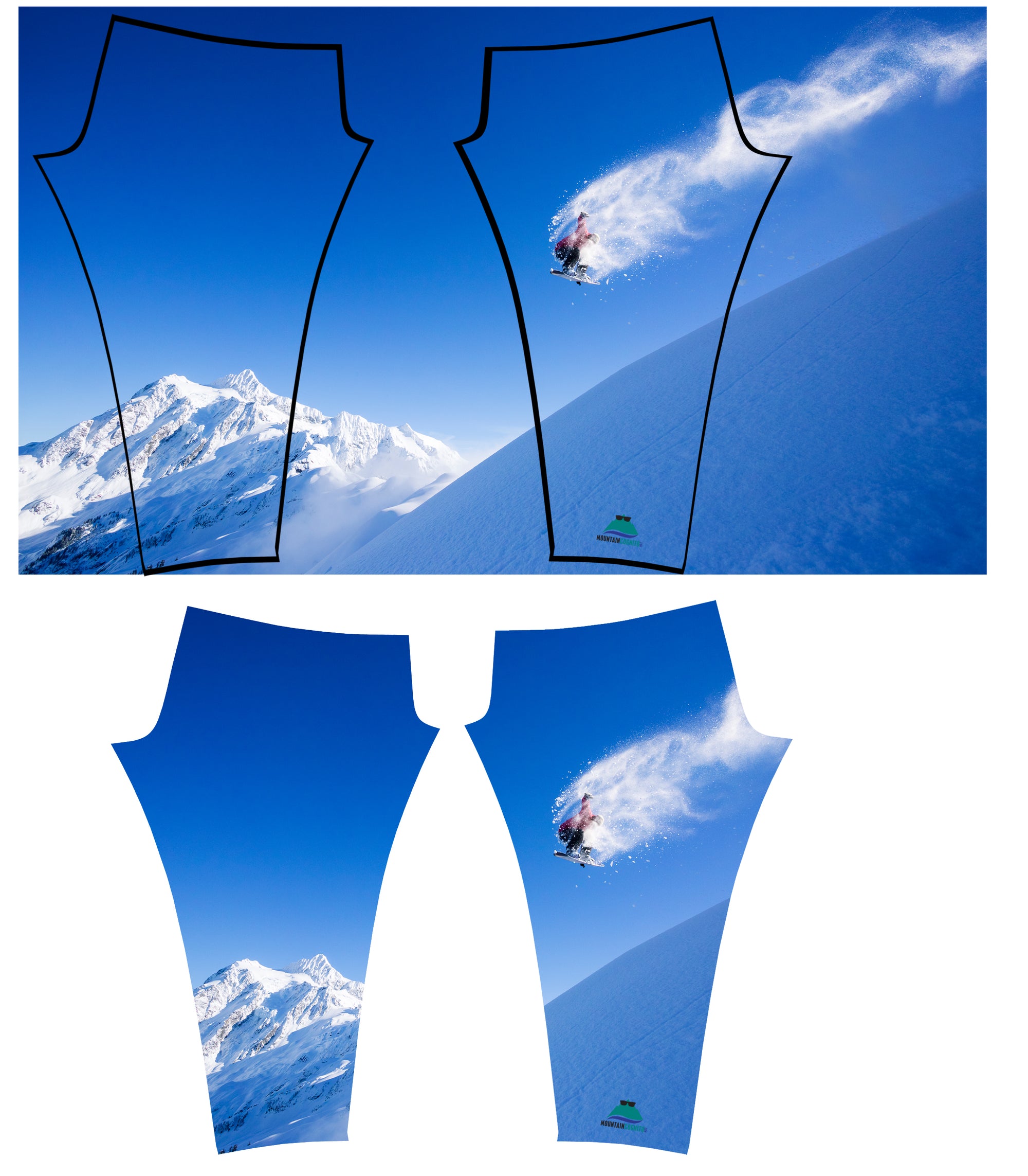 Snowboarder#3 Mountain Print Patterned All Sport Leggings