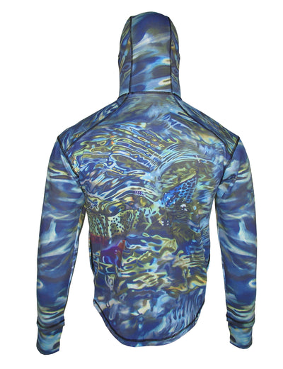Tranquility Rainbow Trout Heavyweight 1/4-Zip FlexShell Fishing Hoodie