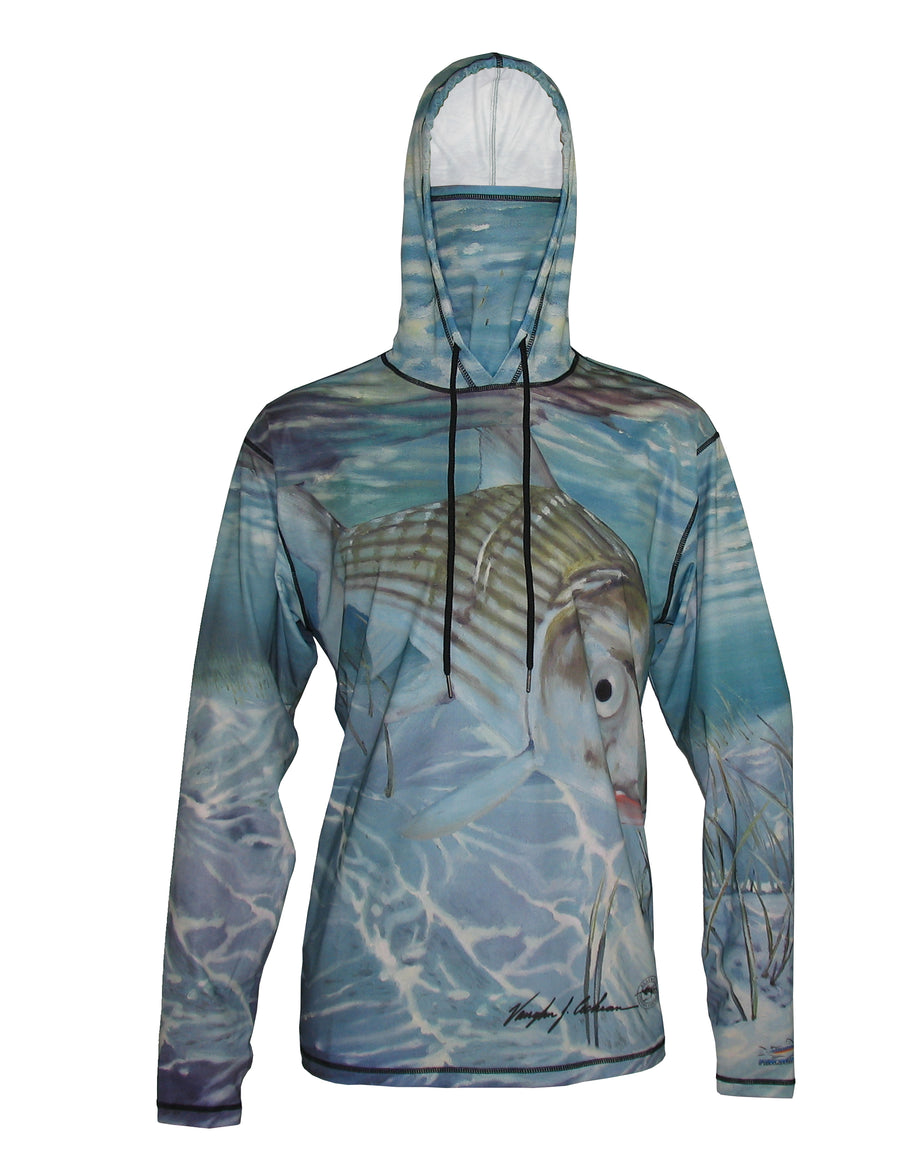 Bonefish Sunpro Hoodie fishing clothing brand offers SPF Protection from harmful UV Rays.  Set a Theme for a Wedding or just spend a day on the flats fishing. 