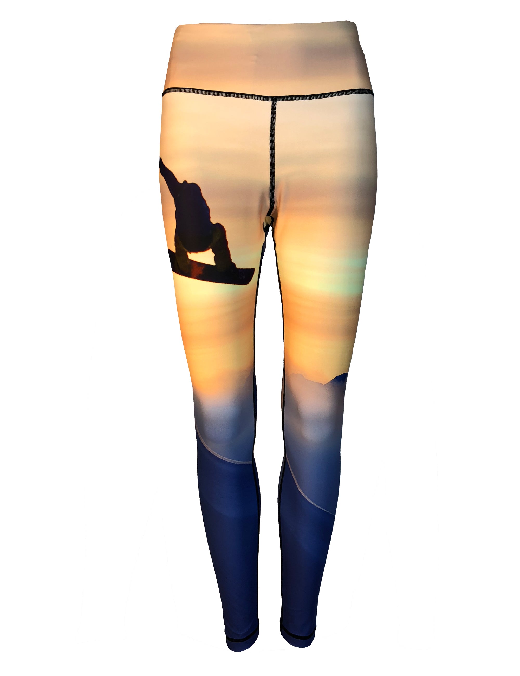 Snowboarder Leggings Yoga Pants, offer the opportunity of looking good on the slopes or as running clothes on the trail doing a good hike in casual fashion and comfort.