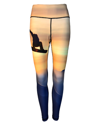 Snowboarder Leggings Yoga Pants, offer the opportunity of looking good on the slopes or as running clothes on the trail doing a good hike in casual fashion and comfort.