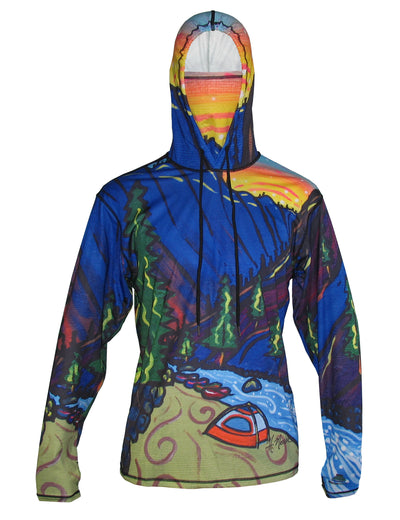 Middle Fork of the Salmon River on a SunPro sun protective hoodie.