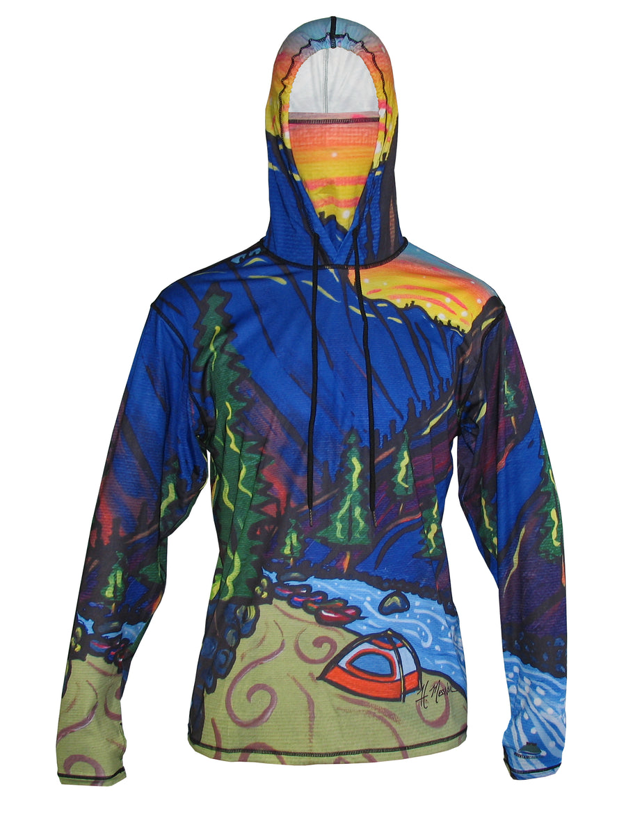 Middle Fork of the Salmon River on a SunPro sun protective hoodie.