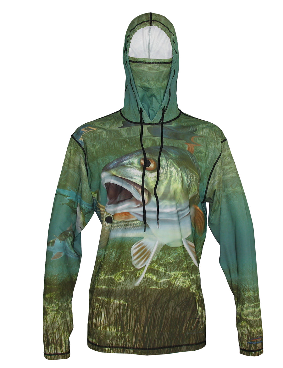 Redfish Sunpro Hoodie fishing clothing brand offers SPF Protection from harmful UV Rays.  Set a Theme for a Wedding or just spend a day on the grass fishing. 