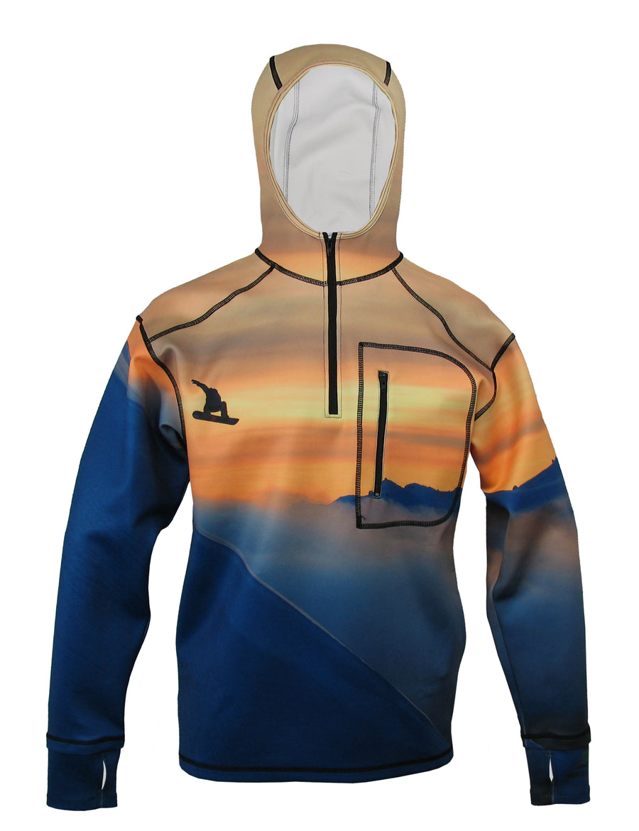 Snowboarder#1 1/4 Zip Hoodie mountain clothing brand offers SPF Protection from harmful UV Rays.  Enjoy the picture hoodies or just spend a day skiing. 