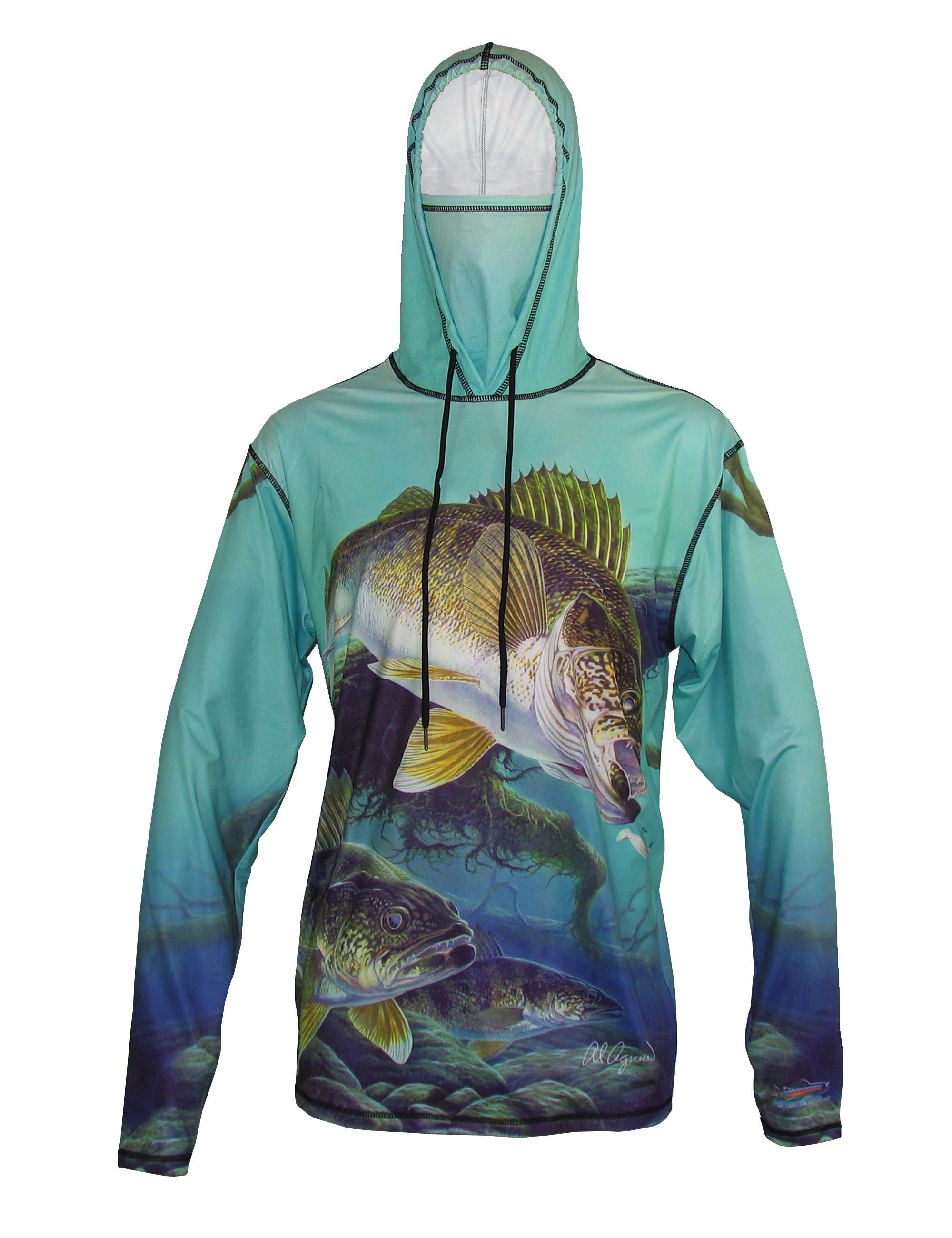 Walleye sun protective graphic fishing hoodie
